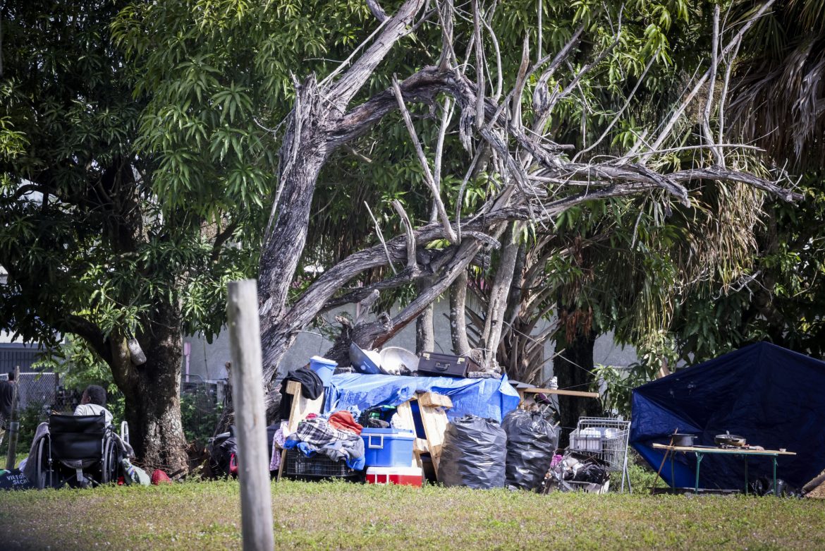 A homeless camp is shown in Immokalee. 