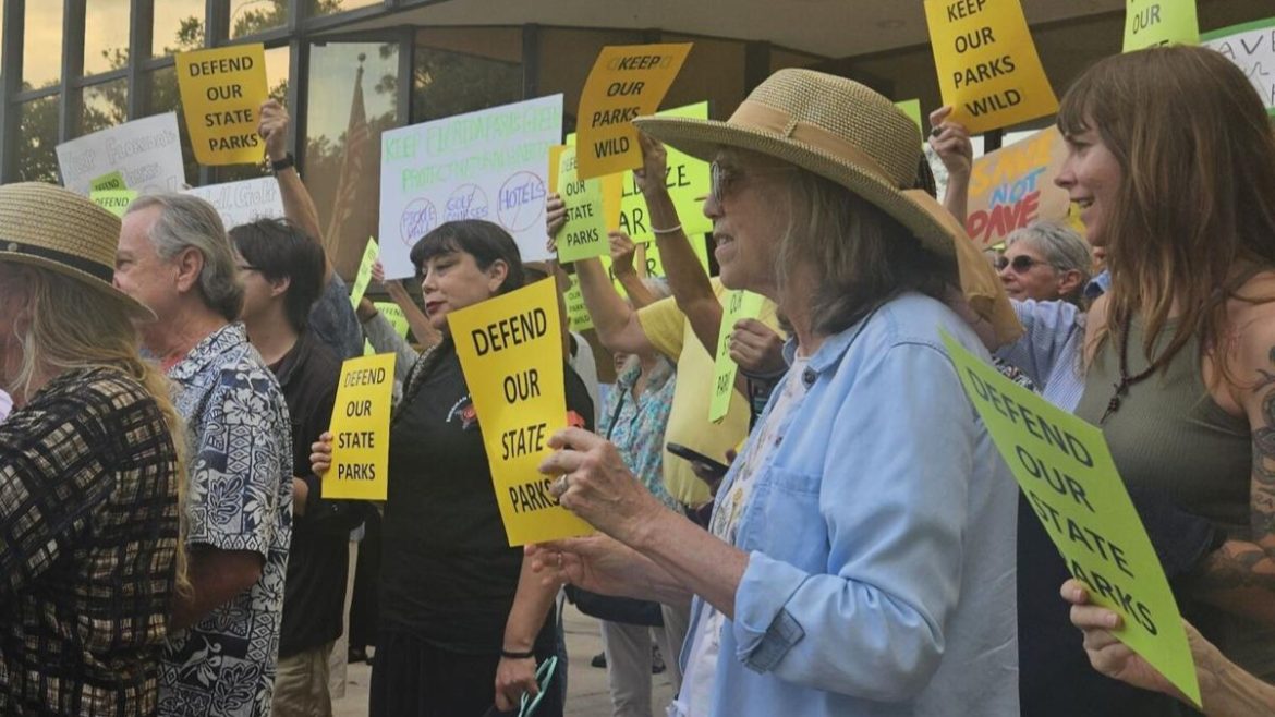Opponents rallied Tuesday in Tallahassee against a plan to put golf courses, lodges and pickleball courts in state parks. 