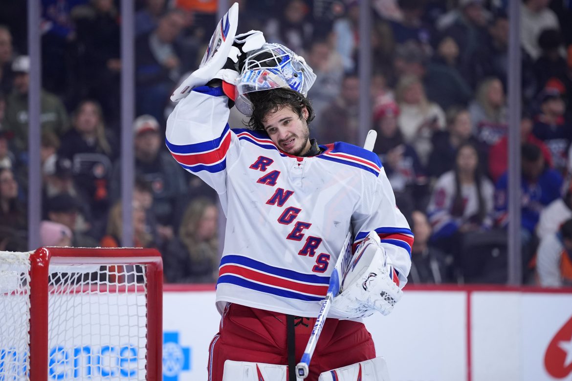 O goleiro do New York Rangers, Igor Shesterkin, tem lutado ultimamente.