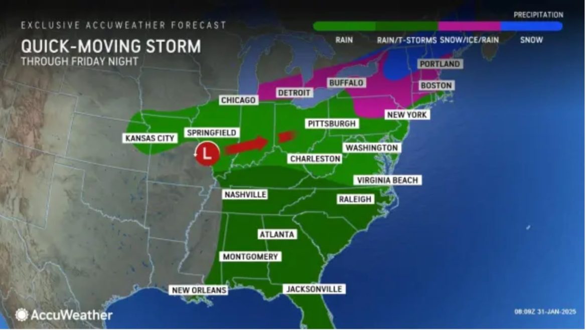 Sexta -feira será um dia chuvoso em Nova Jersey, com uma polegada caindo nas áreas do sul, de acordo com Accuweather.com.