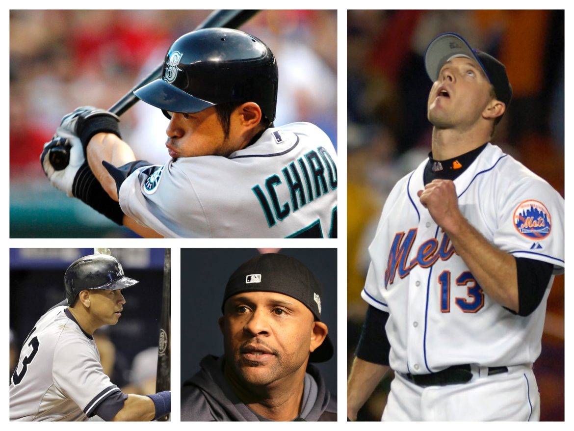 Os 28 candidatos na votação do Hall da Fama do Beisebol de 2025 incluem (no canto superior esquerdo) Ichiro Suzuki, Billy Wagner, CC Sabathia e Alex Rodriguez.