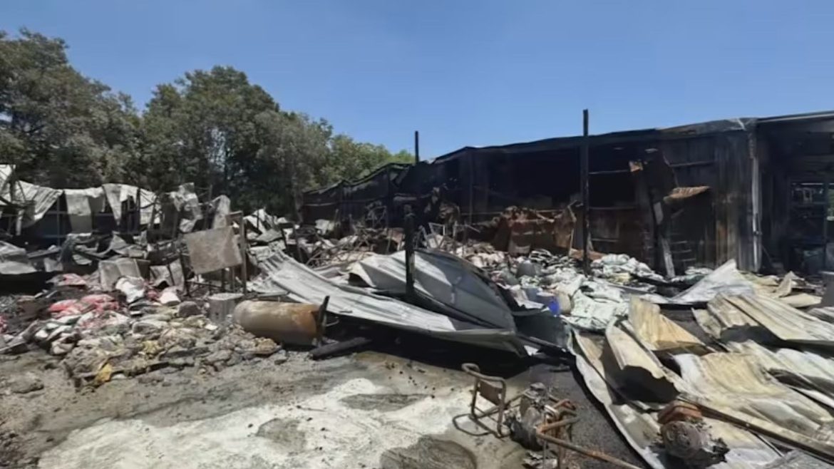 Rubble from the fire at Ace Hardware in Orange Park