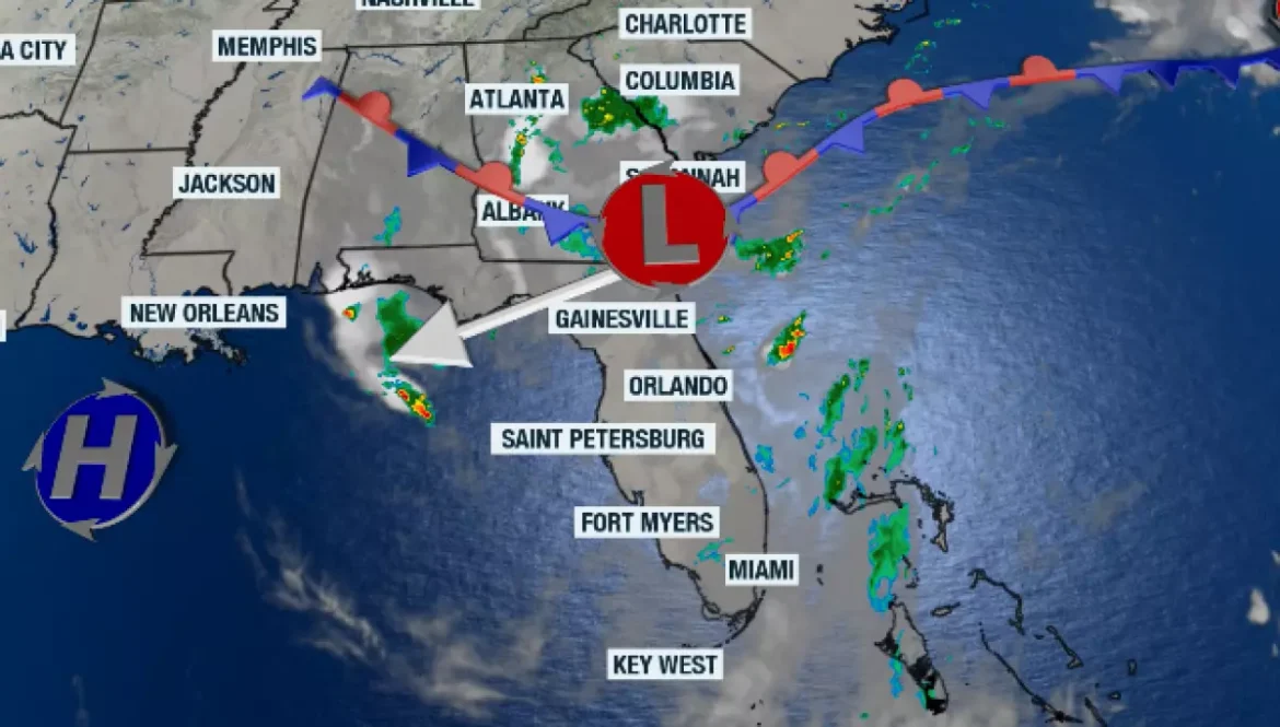Imagem de satélite de quarta -feira meia -noite.