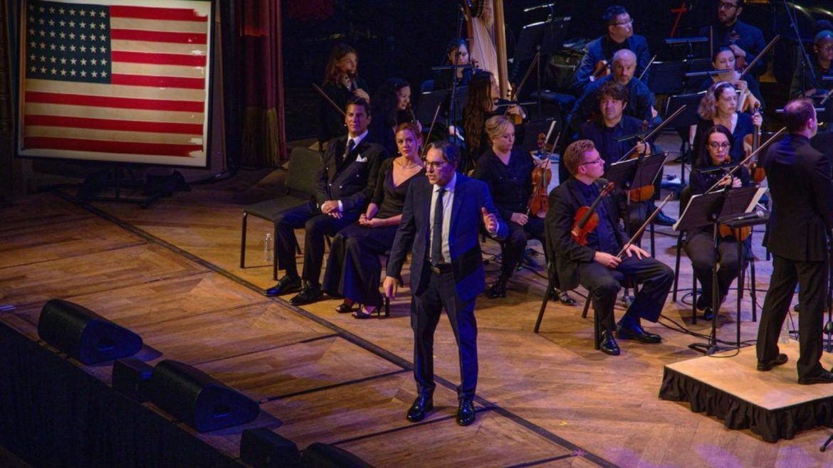 John Monsky, creator of "The Eyes of the World," is shown during a performance this year at The Orpheum Theatre in New York City.