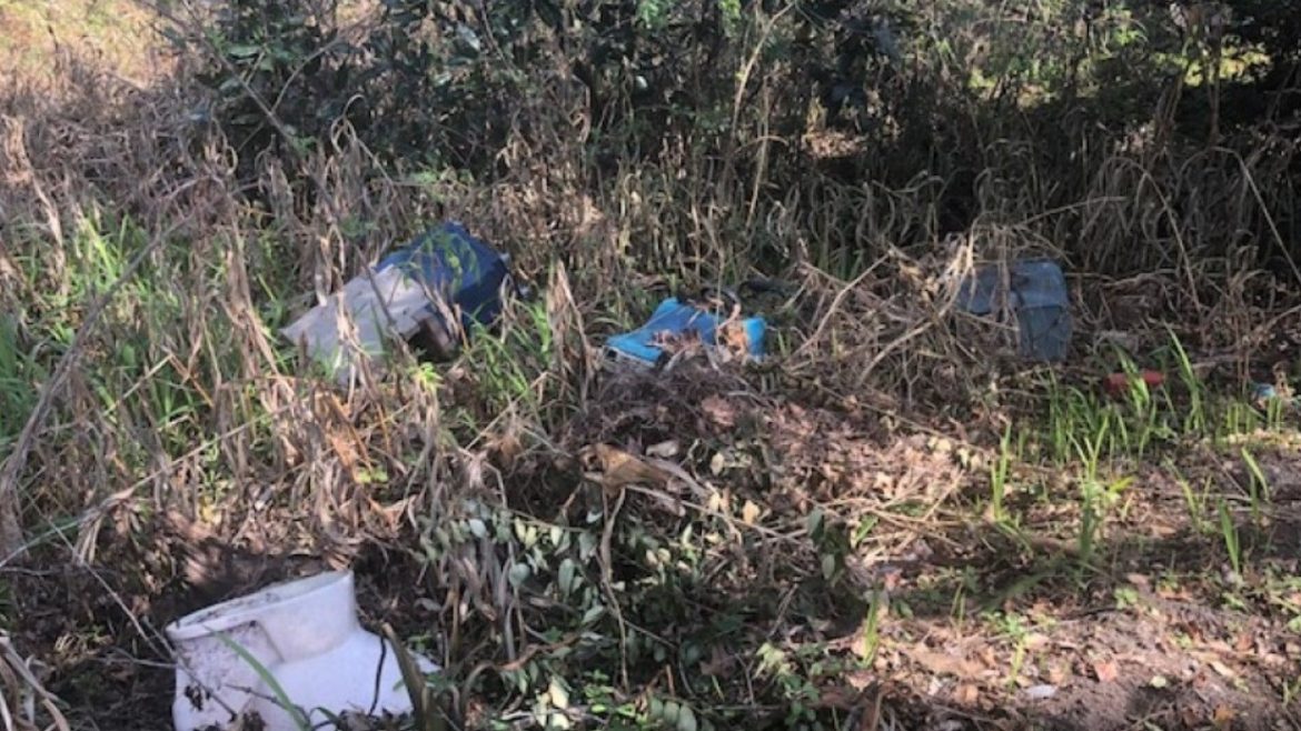 Trash along the road