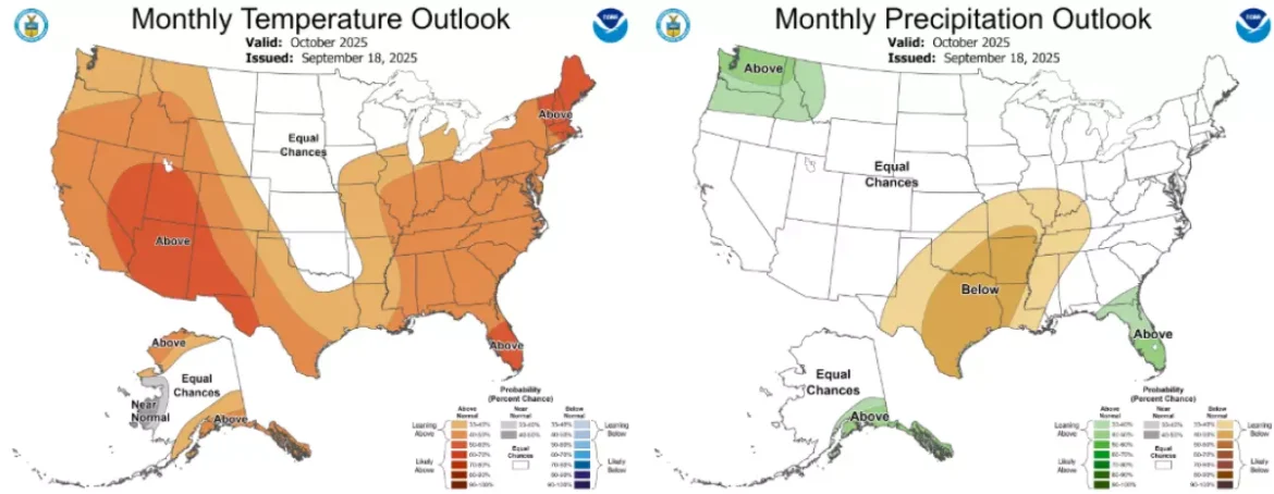 Outoker de temperatura e precipitação de outubro